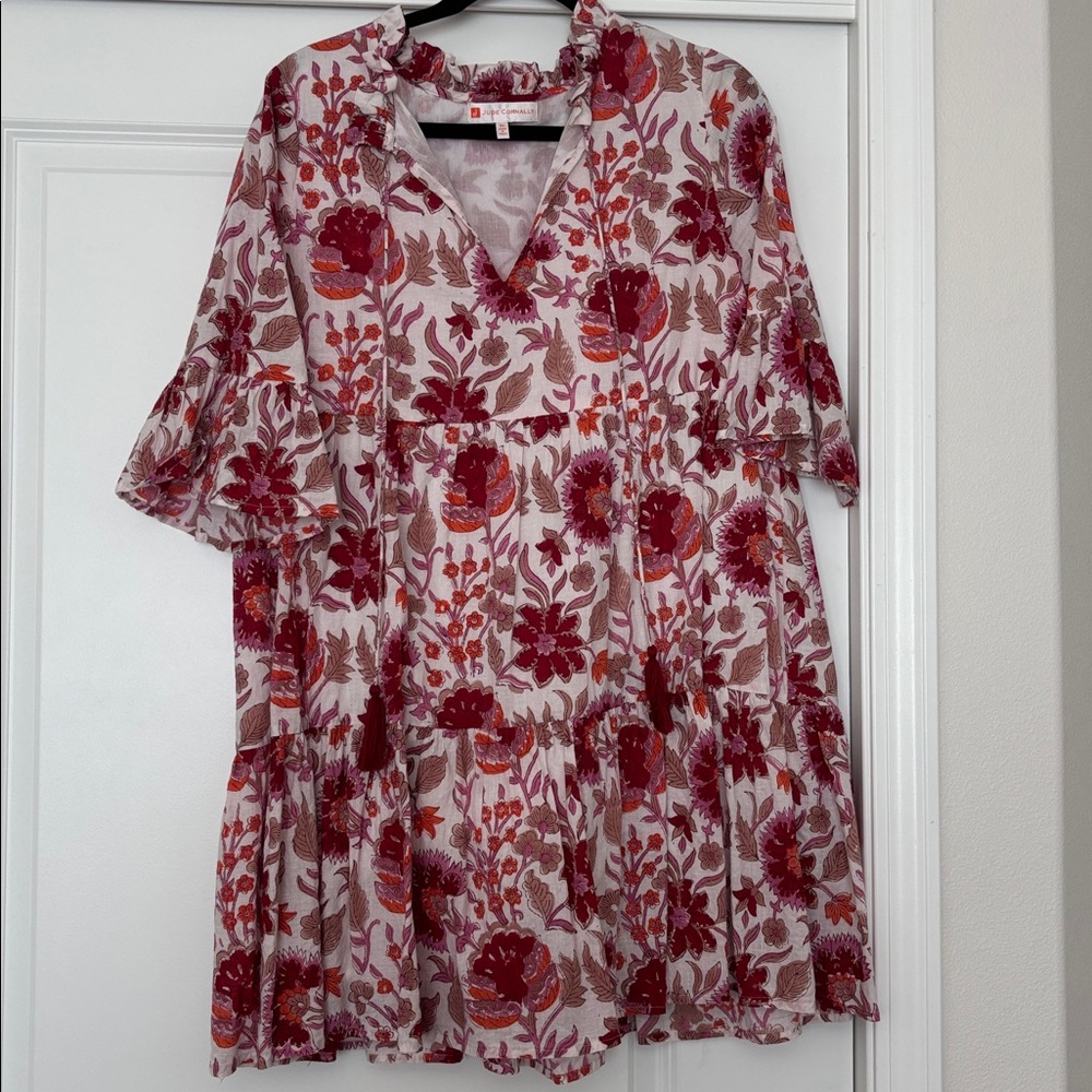 Jude Connally Pink and Red Floral Dress